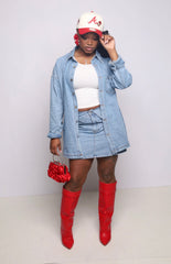 Love On Top Denim Skirt Set