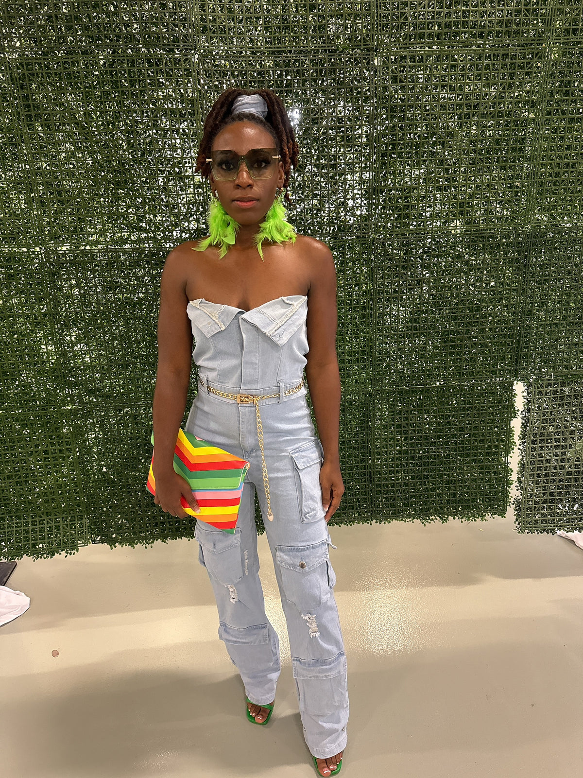 Oh She Bad Denim Jumpsuit