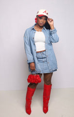 Love On Top Denim Skirt Set