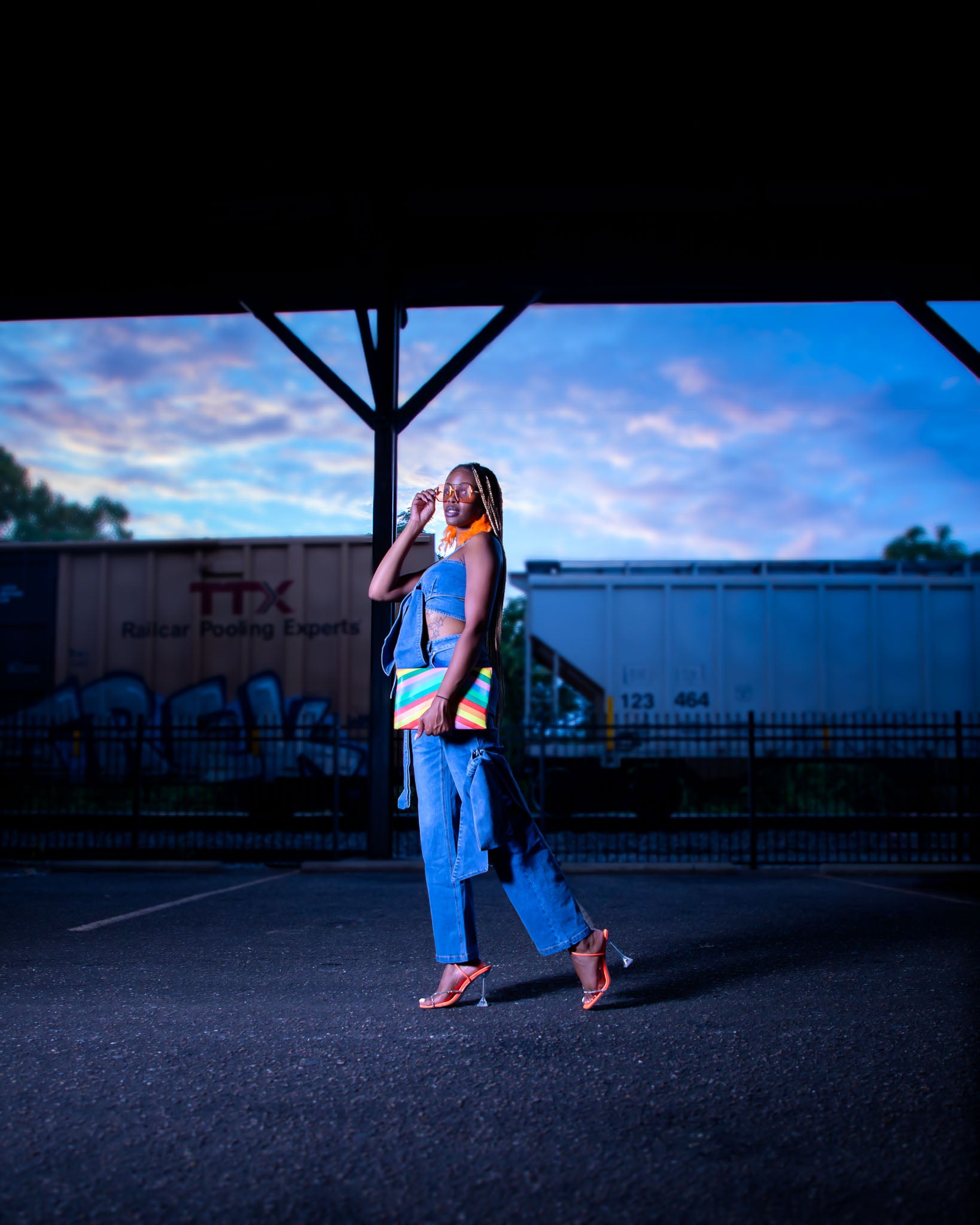 Tie Me Down Denim 2 Piece Set