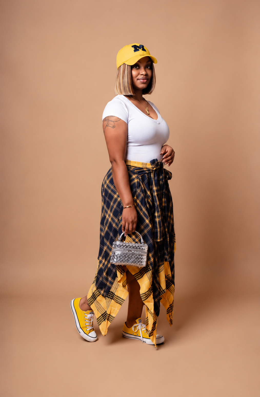 Plaid About You Tiered Maxi Skirt