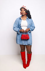 Love On Top Denim Skirt Set