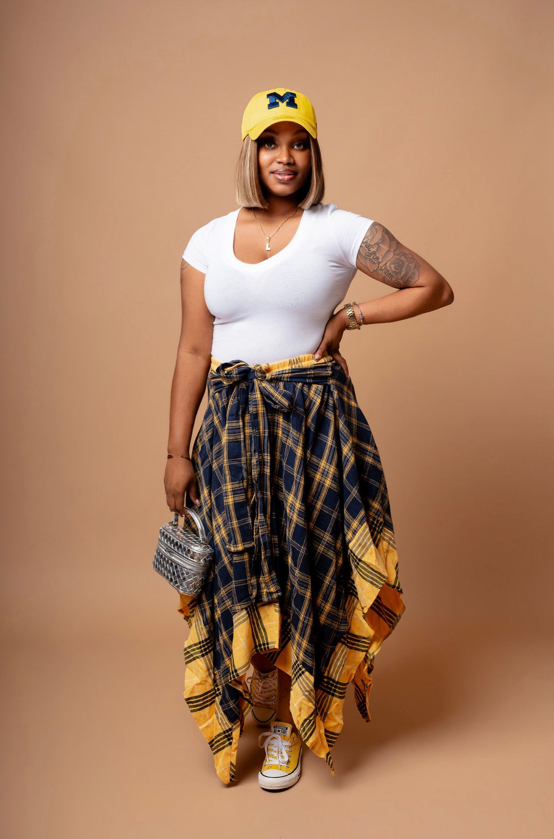 Plaid About You Tiered Maxi Skirt