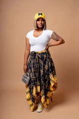 Plaid About You Tiered Maxi Skirt